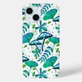 Coques Case-Mate iPhone Jardin de champignons bleu (Verso)