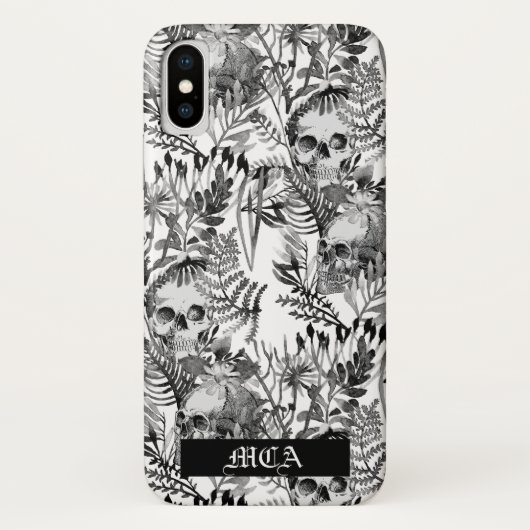 Coques Case-Mate iPhone Jardin de crâne d'aquarelle (Dos)