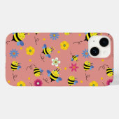 Coques Case-Mate iPhone Jardin de fleurs d'abeilles douces (Verso (horizontal))