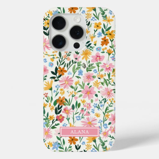 Coques Case-Mate iPhone Jardin de fleurs fantaisiste monogrammé (Verso)
