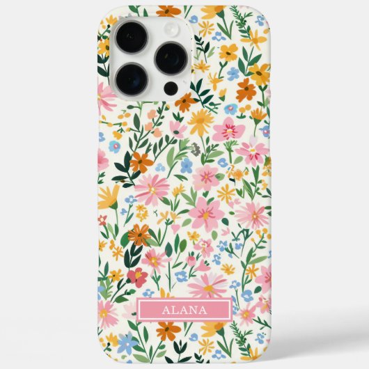 Coques Case-Mate iPhone Jardin de fleurs fantaisiste monogrammé (Verso)