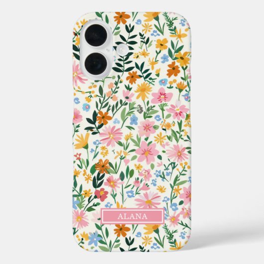 Coques Case-Mate iPhone Jardin de fleurs fantaisiste monogrammé (Verso)