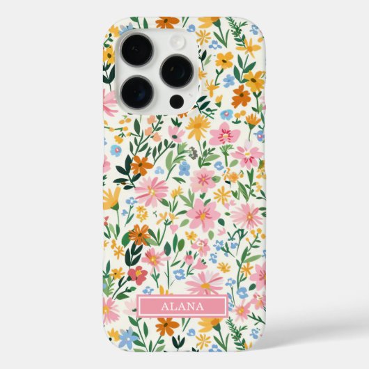 Coques Case-Mate iPhone Jardin de fleurs fantaisiste monogrammé (Verso)