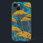 iPhone 13 Coque Jardin de millefeuille d'or avec l'arrière - plan<br><div class="desc">Les fleurs de millefeuille d'or ponctuent cette belle scène de jardin. L'arrière - plan bleu tient également un signe du feuille dispersé partout. Il est comme regarder une photo d'oeil magique excepté beaucoup plus d'amusement !</div>