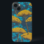 iPhone 13 Case Jardin de millefeuille d'or avec l'arrière - plan<br><div class="desc">Les fleurs de millefeuille d'or ponctuent cette belle scène de jardin. L'arrière - plan bleu tient également un signe du feuille dispersé partout. Il est comme regarder une photo d'oeil magique excepté beaucoup plus d'amusement !</div>