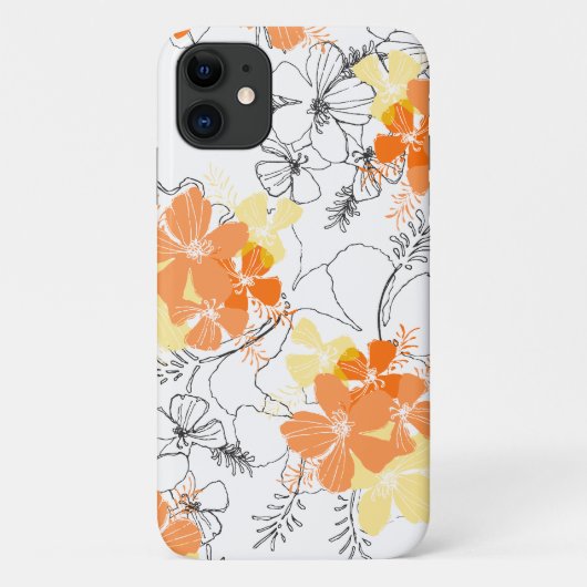 Coques Case-Mate iPhone Jardin de minuit Hibiscus hawaïen Papaya florale (Dos)