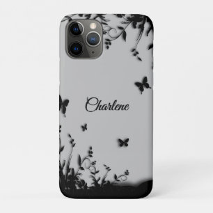 Case-Mate iPhone Case Jardin de papillons gris personnalisé