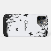 Coques Case-Mate iPhone Jardin de papillons gris personnalisé (Dos (Horizontal))