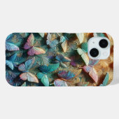 Coques Case-Mate iPhone Jardin de papillons iridescent (Verso (horizontal))
