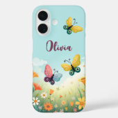 Coques Case-Mate iPhone Jardin de papillons pastel fantaisiste (Verso)