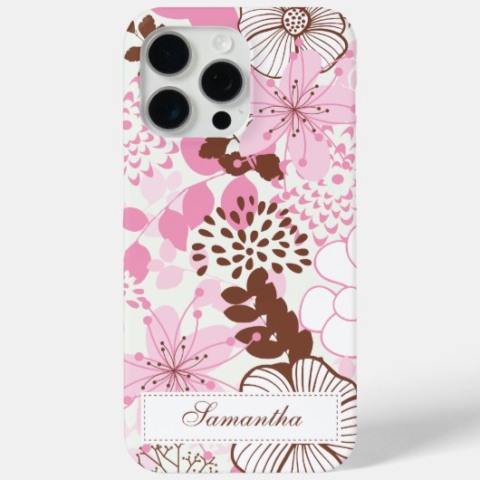 Coques Case-Mate iPhone Jardin de printemps Brown et rose (Verso)