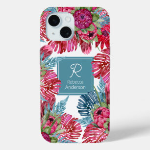 Coque Pour iPhone 15 Jardin d'été Protea personnalisé