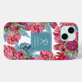 Coques Case-Mate iPhone Jardin d'été Protea personnalisé (Verso (horizontal))