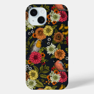 Coque Pour iPhone 15 Jardin d'oiseaux et de fleurs 2