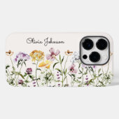 Coques Case-Mate iPhone Jardin Fleur sauvage de nom personnalisé (Verso (horizontal))