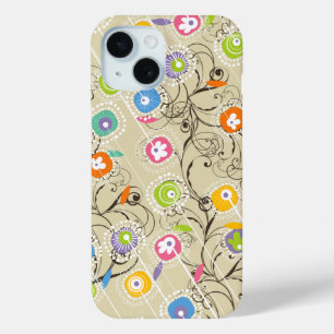Coque Pour iPhone 15 Jardin Fleur super coloré Whimsical Art Floral