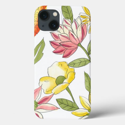Coques Case-Mate iPhone Jardin fleuri avec Arrière - plan blanc (Verso)
