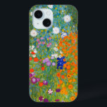 Coque Pour iPhone 15 Jardin fleuri | Gustav Klimt<br><div class="desc">Jardin aux fleurs (1905-1907) de l'artiste autrichien Gustav Klimt. La peinture d'art original est l'huile sur toile avec un paysage abstrait lumineux de fleurs colorées. Utilisez les outils de conception pour ajouter du texte personnalisé ou personnaliser l'image.</div>