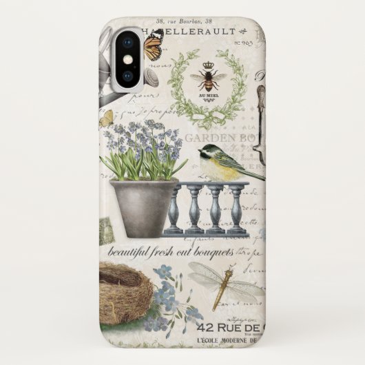 Coques Case-Mate iPhone Jardin fleuri Vintage (Dos)