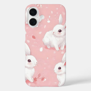 Coques iPhone 16 Jardin Floral De Bunny De Pré Rose