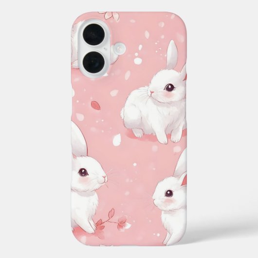 Coques Case-Mate iPhone Jardin Floral De Bunny De Pré Rose (Verso)