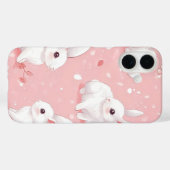 Coques Case-Mate iPhone Jardin Floral De Bunny De Pré Rose (Verso (horizontal))