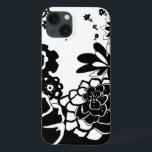 iPhone 13 Coque Jardin floral noir et blanc Motif graphique<br><div class="desc">Un motif graphique qui présente une scène de jardin floral noir et blanc,  créé par Chariklia Zarris. Même avec seulement deux couleurs,  le tableau est presque écrasant dans sa beauté. Offrez-vous le cadeau d'une exquise exposition florale en achetant cette impression dès aujourd'hui!</div>