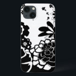 iPhone 13 Coque Jardin floral noir et blanc Motif graphique<br><div class="desc">Un motif graphique qui présente une scène de jardin floral noir et blanc, créé par Chariklia Zarris. Même avec seulement deux couleurs, le tableau est presque écrasant dans sa beauté. Offrez-vous le cadeau d'une exquise exposition florale en achetant cette impression dès aujourd'hui!</div>