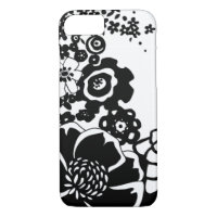 Jardin floral noir et blanc Motif graphique