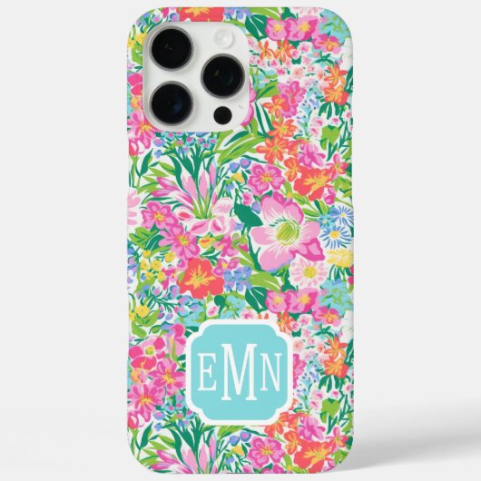 Coques Case-Mate iPhone Jardin Floral Rose Monogrammé (Verso)