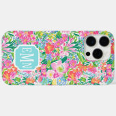 Coques Case-Mate iPhone Jardin Floral Rose Monogrammé (Verso (horizontal))