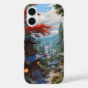 Coques iPhone 16 Jardin japonais paisible aux fleurs de cerisier Sa