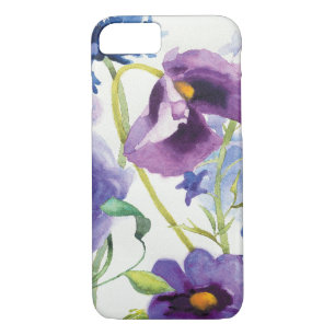 Coques Pour iPhone Jardin mélangé bleu et pourpre