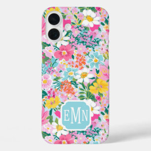 Coques iPhone 16 Plus Jardin Moderne Coloré Monogrammé