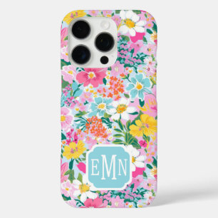 Coques iPhone 16 Pro Jardin Moderne Coloré Monogrammé