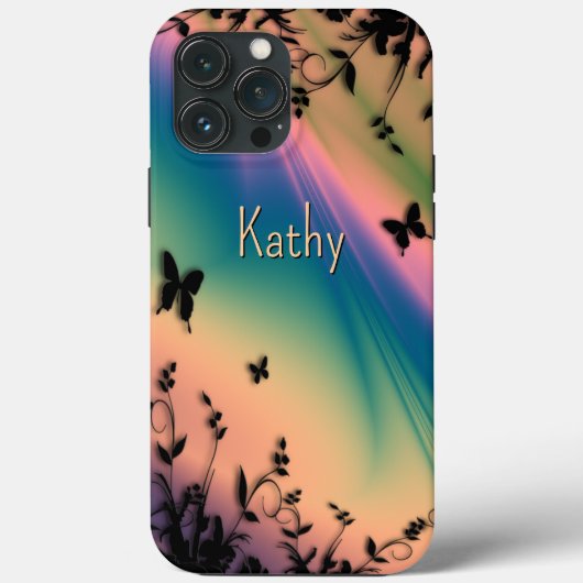 Coques Case-Mate iPhone Jardin papillon de l'aube rose (Verso)