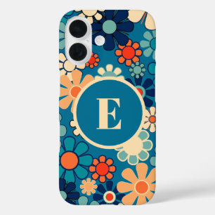 Coques iPhone 16 Jardin Rétro Groovy Floral 60s 70s Personnalisé