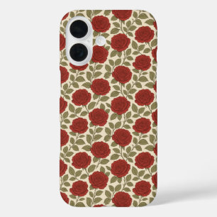Coques iPhone 16 Jardin victorien Rose Vintage Rose rouge Floral