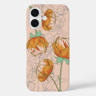 Coques iPhone 16 Jardin Vintage à fleurs de pivoines