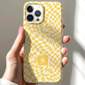 Coques Case-Mate iPhone Jaune À damiers Monogramme