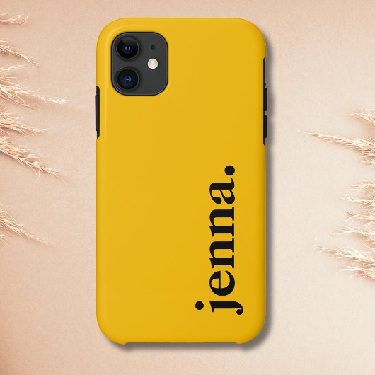 Coques Case-Mate iPhone Jaune Ambre Couleur Unie Élégant Nom