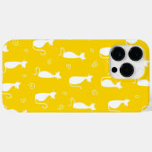 COQUES Case-Mate iPhone JAUNE AVEC MOTIF CHAT SITTING BLANC (Verso (horizontal))
