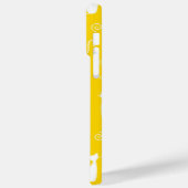 COQUES Case-Mate iPhone JAUNE AVEC MOTIF CHAT SITTING BLANC (Verso / Gauche)
