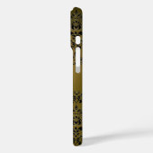 COQUES Case-Mate iPhone JAUNE BLACK DAMASK BLUE GEMSTONE MONOGRAM (Verso / Gauche)