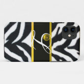 COQUES Case-Mate iPhone JAUNE BLACK ZEBRA FUR JAUNE GEM MONOGRAM, (Dos (Horizontal))