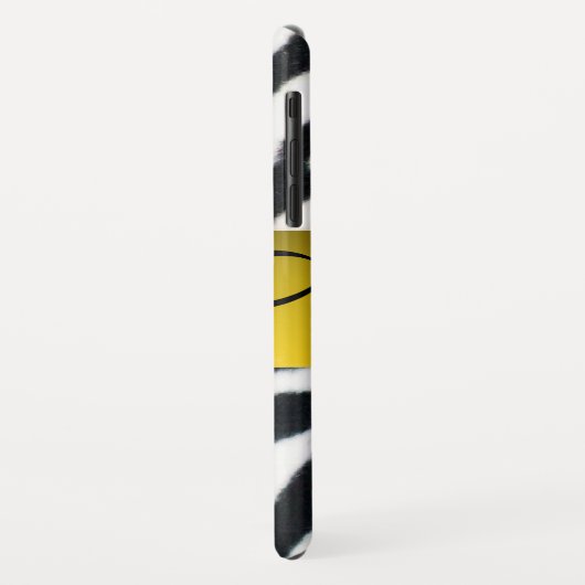 Coques Case-Mate iPhone JAUNE BLACK ZEBRA FUR MONOGRAM, Topaz (Dos/Gauche)