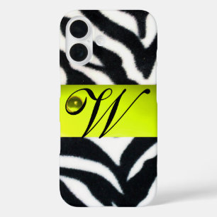 Coques iPhone 16 JAUNE BLACK ZEBRA FUR MONOGRAM, Topaz