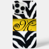 Coques Case-Mate iPhone JAUNE BLACK ZEBRA FUR MONOGRAM, Topaz (Verso)