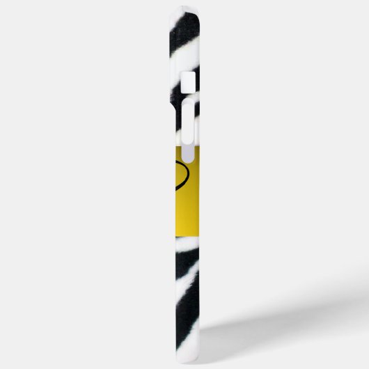 Coques Case-Mate iPhone JAUNE BLACK ZEBRA FUR MONOGRAM, Topaz (Verso / Gauche)