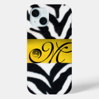 JAUNE BLACK ZEBRA FUR MONOGRAM, Topaz